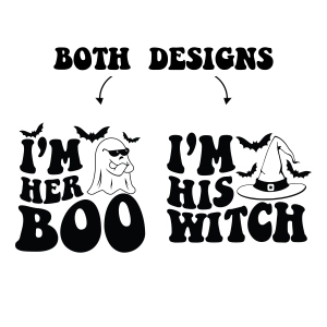 Halloween Couple SVG, I'm Her BOO SVG, I'm His Witch SVG Halloween SVG