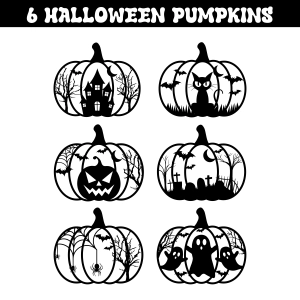 Halloween Pumpkin SVG for Cutting, Halloween Scenes SVG for Laser Cuts Pumpkin SVG