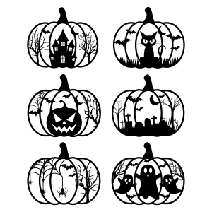 Halloween Pumpkin SVG for Cutting, Halloween Scenes SVG for Laser Cuts Pumpkin SVG