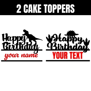 Happy Birthday Dinosaur Cake Toppers SVG, Boy Birthday Topper SVG Cake Topper SVG