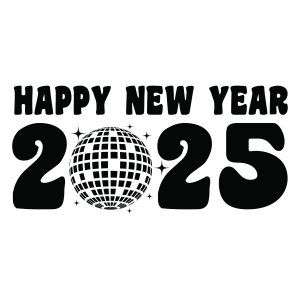 2025 Happy New Year SVG with Party Ball New Year SVG