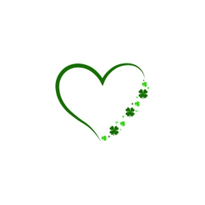 Heart with Shamrocks SVG Shamrock SVG