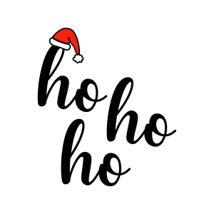 Ho Ho Ho with Santa Hat SVG, Ho Ho Ho Santa Saying SVG Instant Download Christmas SVG