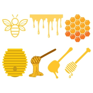 Honey Bundle SVG, Honey and Bee SVG Vector Files Bee SVG