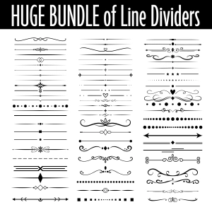 Huge Text Dividers SVG Bundle, SVG Line Dividers Images Decorative Line SVG