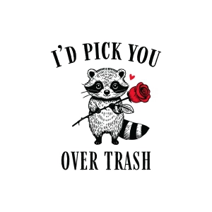 I'd Pick You Over Trash SVG with Raccoon, Valentine's Day SVG Valentine's Day SVG