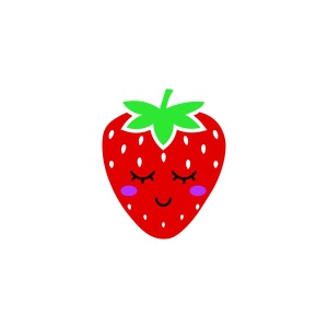 Kawaii Strawberry SVG, Cute Strawberry SVG Strawberry SVG