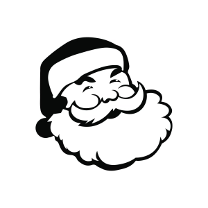 Layered Black and White Santa SVG Christmas SVG