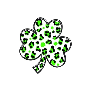 Leopard Print Shamrock SVG St Patrick's Day SVG