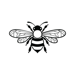 Line art of a bee SVG Bee SVG