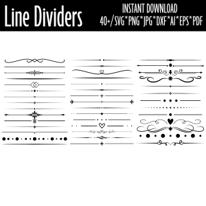 Text Dividers SVG Bundle, Decorative Lines SVG Files Decorative Line SVG