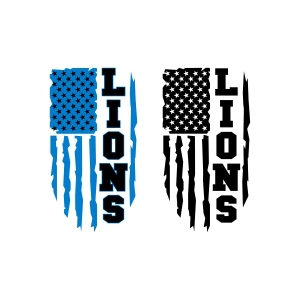 Lions Football SVG, Lions SVG with US Flag Football SVG