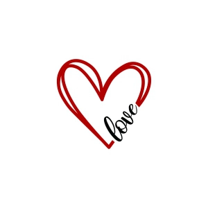 Love Doodle Heart SVG, Valetine's Day SVG Love SVG