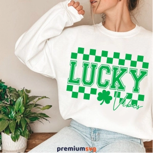 Lucky Vibes SVG, Trendy Lucky SVG Shirt St Patrick's Day SVG