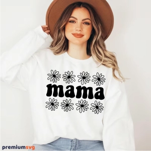 Mama SVG PNG, Mama SVG with Flowers Mom SVG