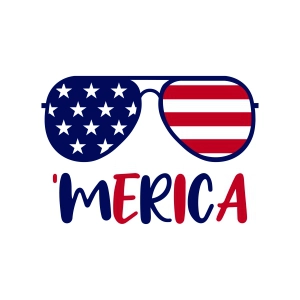 Merica Sunglasses SVG Cut File 4th Of July SVG