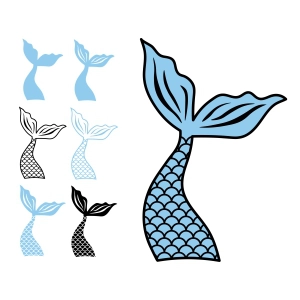 Mermaid Tails SVG Bundle, Cricut, Printable Sea Life and Creatures SVG