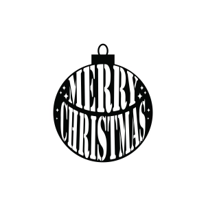 Merry Christmas Circle Ornament SVG Cutting File Christmas SVG