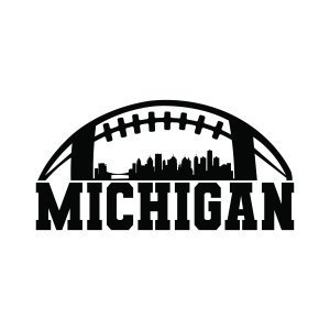 Michigan Skyline SVG, Football SVG Football SVG