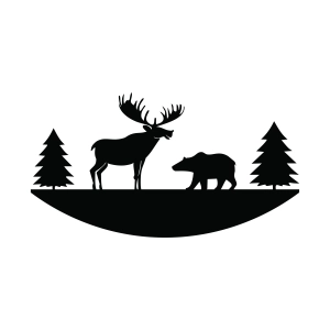 Moose and Bear SVG in Nature, Moose Silhouette Moose Silhouette