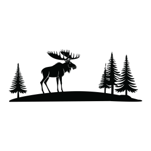 Moose SVG Silhouette in Nature Moose Silhouette