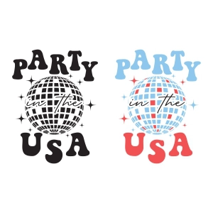 Party In The USA SVG with Party Ball, PNG and Clipart 4th Of July SVG