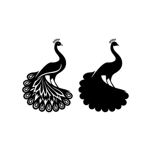 Peacock SVG Cutting Files, Peacock Silhouette Bird SVG