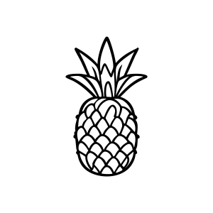 Pineapple Outline SVG Cut File Fruits and Vegetables SVG