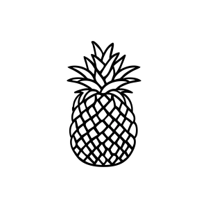 Pineapple Outline SVG, PNG, JPEG Files Fruits and Vegetables SVG