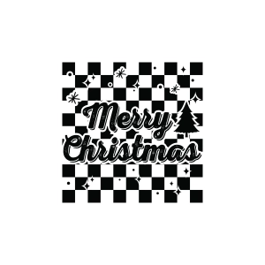 Retro Checkered Merry Christmas SVG Christmas SVG