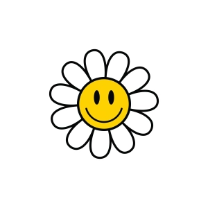 Retro Daisy SVG, Smiley Daisy SVG Daisy SVG