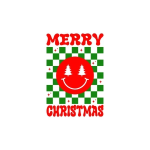 Retro Merry Christmas SVG with Smiley Face Christmas SVG