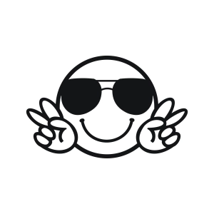 Smiley Face SVG with Sunglasses Vector Illustration