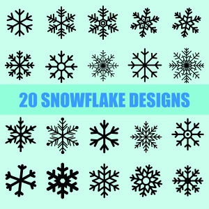 Snowflake SVG Bundle, Snowflake Clipart Designs Christmas SVG