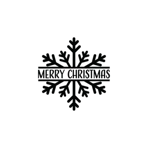 Snowflake SVG with Merry Christmas, Split Snowflake SVG Snowflake SVG