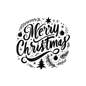 Stylish Merry Christmas Text SVG Christmas SVG