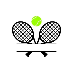 Tennis Monogram SVG, Split Tennis Racket SVG, PNG Tennis SVG