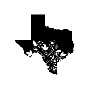 Texas Floral Map SVG Cut File, Texas SVG Vector | PremiumSVG