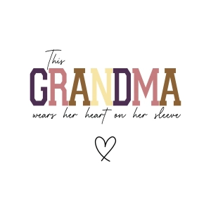 This Grandma Wears Her Heart On Heart Sleeve SVG Grandma SVG