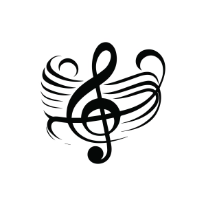 Treble Clef SVG with Swashes Music SVG