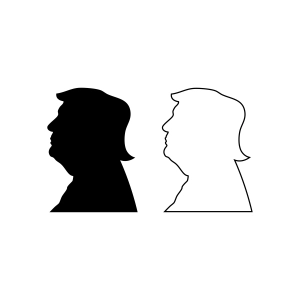 Trump SVG Silhouette, Trump Profile SVG Outline USA SVG