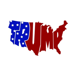 Trump SVG Text America Map Shape USA SVG