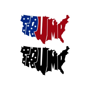 Trump Text America Map SVG Files USA SVG