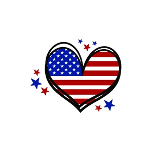 USA American Flag Heart SVG, 4th of July SVG Shirt 4th Of July SVG