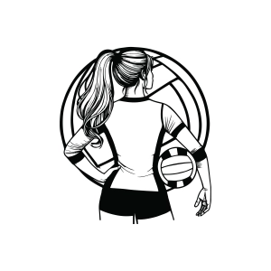 Volleyball Girl Player SVG, Volleyball Girl Monogram SVG Volleyball SVG