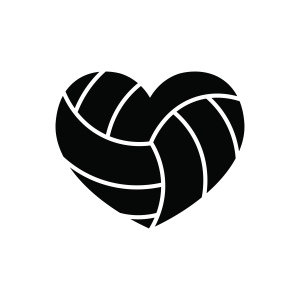 Volleyball Heart SVG, Design and Cut Files Volleyball SVG