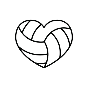 Volleyball Heart SVG, Design and Cut Files Volleyball SVG