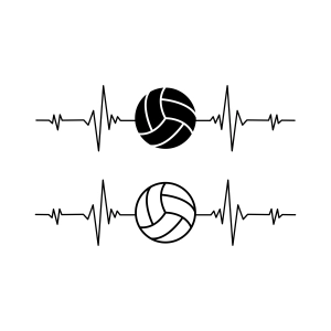 Volleyball Heartbeat SVG, Volleyball SVG Volleyball SVG